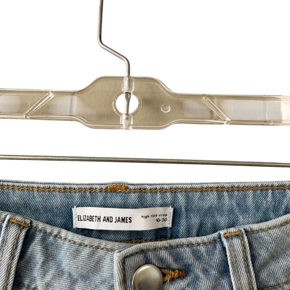 Elizabeth & James High Waisted Raw Edge Crop Denim Jeans Size30 Light Wash Baggy - Picture 4 of 10